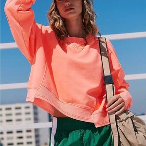 Free People Vibrant Coral Sweatshirt